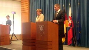 Kancelárka Merkelová a premiér Fico